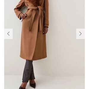 KAREN MILLEN  Cashmere WOOL 
Faux Fur Collar